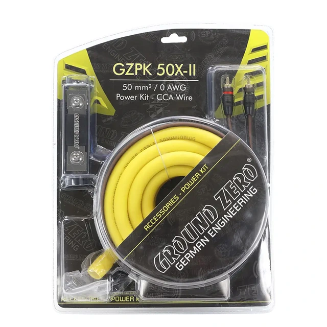 GROUND ZERO - WIRES/ACC - GZPK 50X - kit 0 gaug 30% cobre ultra flex