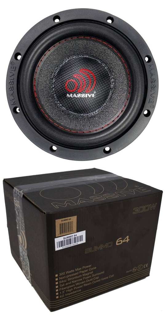 MASSIVE - SUBWOOFERS - SUMMO 64 - 6 in, Single 4 ohm, 1.5 in. v.c 150 RMS / 300w Max.
